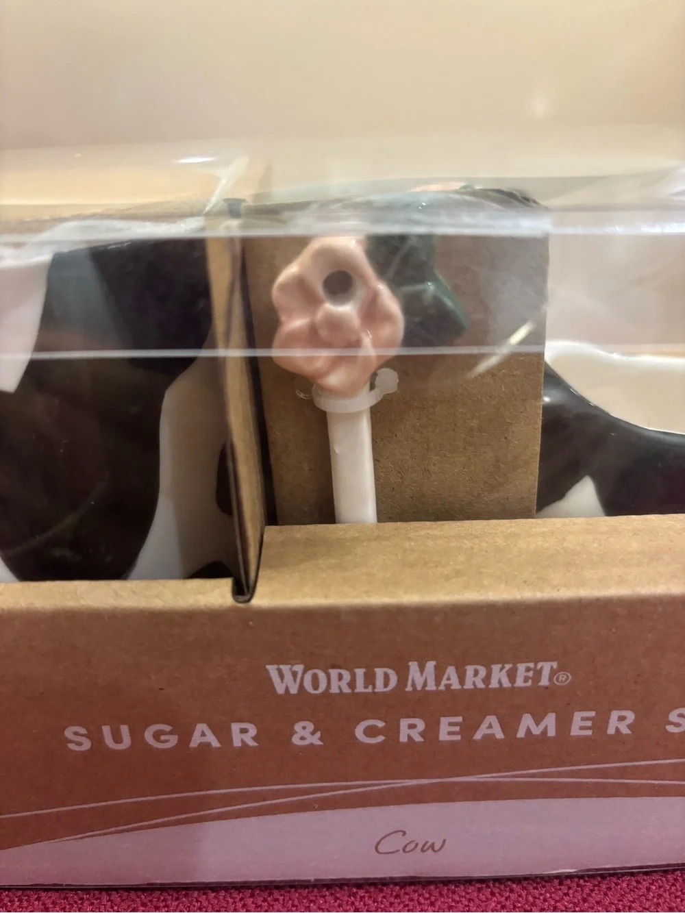 Cost Plus World Market Cow Creamer and Sugar Set- Comes w/Sugar Spoon. NIB.